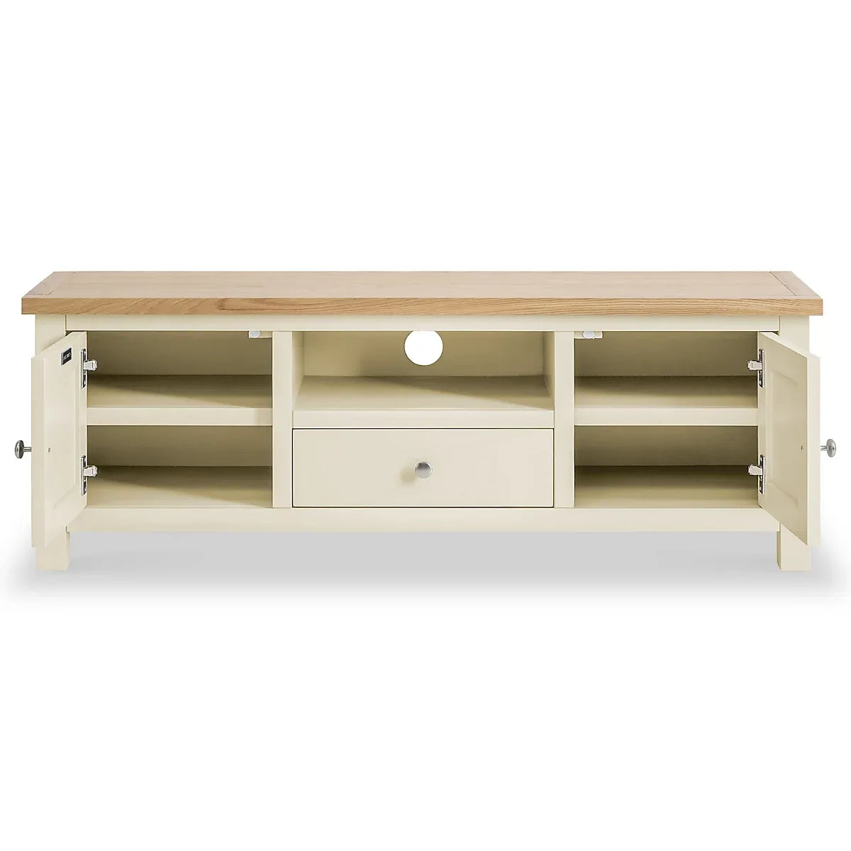 Farrow Cream TV Unit Premium Wide Oak Top Roseland Home-Furniture Kingdom
